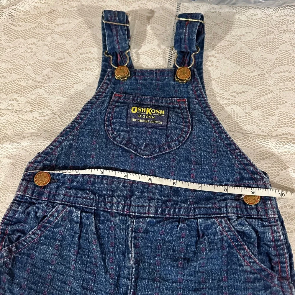 Vintage 90's OshKosh B'gosh Vestback‎ Blue Denim Overalls 12 Month Baby Infant